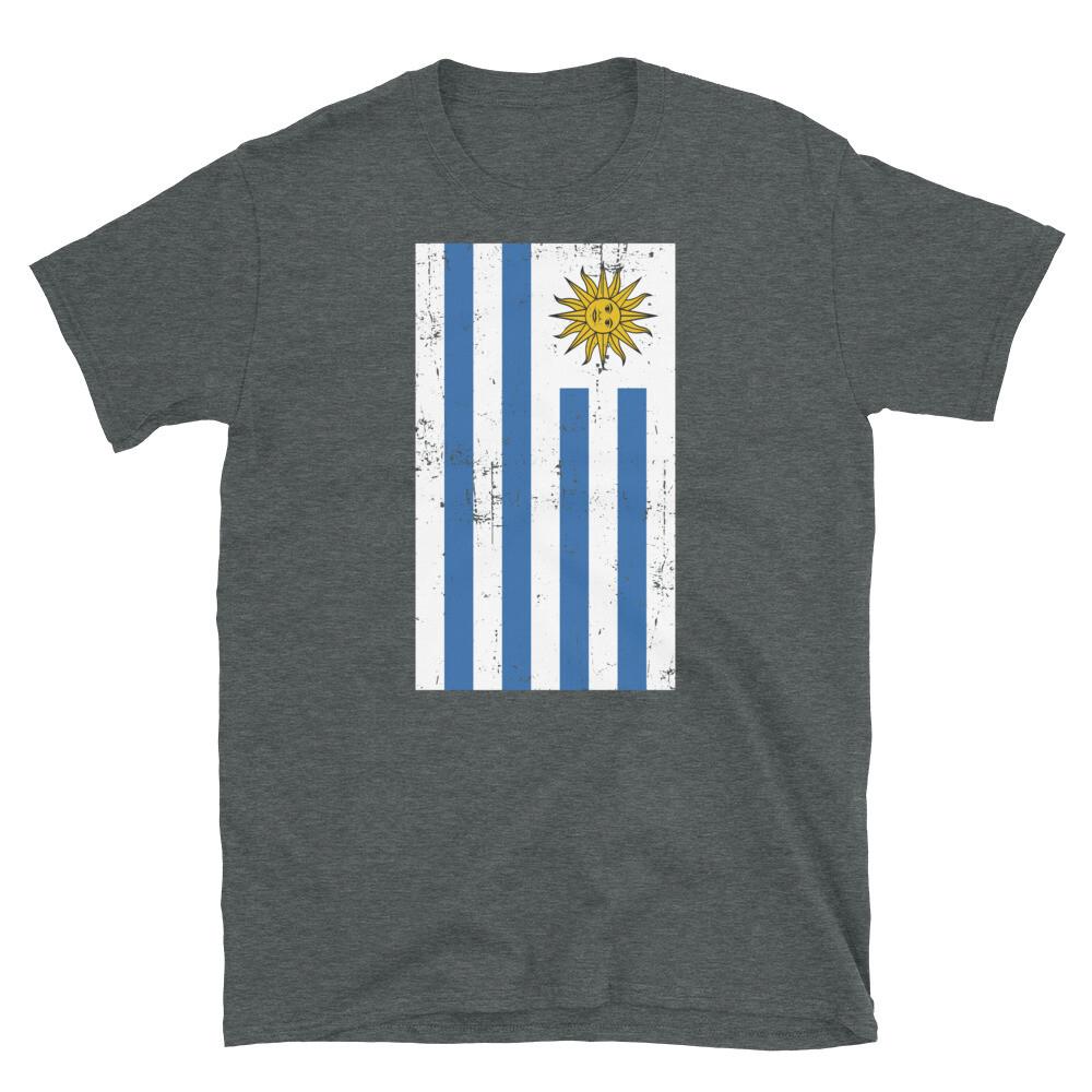 Uruguay South America Montevideo Distressed Flag Short-Sleeve Unisex T-Shirt