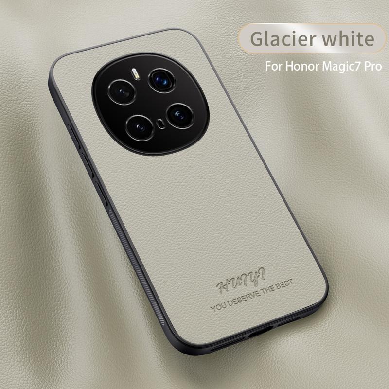 Case for Huawei Honor Magic7 Pro Leather Car Magnetic Holder Wireless Charging Hard Phone Cover HonorMagic7Pro PTP-AN10 PTP-AN00