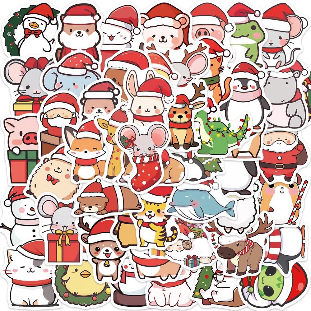 Your Guitar Make Notebook And Luggage Stand Out 50 Adorable Christmas Animal Doodle Stickers
