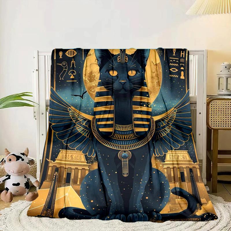 Egyptian Cat Mythology Blanket Flannel Blanket Throw Blanket Sofa Cover Blanket Soft Premium Blanket Picnic Blanket Tv Blanket Gifts
