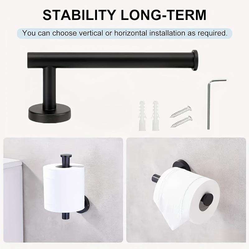 Stainless Steel Bathroom Set: Towel Ring, Towel Bar, and Tissue Holder.