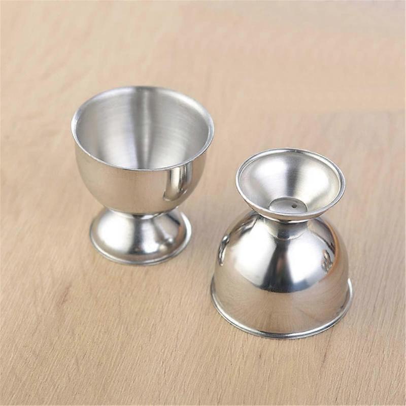 Egg Cups Set Stainless Steel Soft Boiled Egg Cups Holder Stand Egg Cup Tray Include 4 Eggs Kitchen
