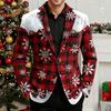 Men's Printing Corduroy Warm Pocket Suit Jacket Cardigan Men's Casual Suit