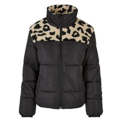 Urban Classics Womens/Ladies Leopard Print Sherpa Puffer Jacket