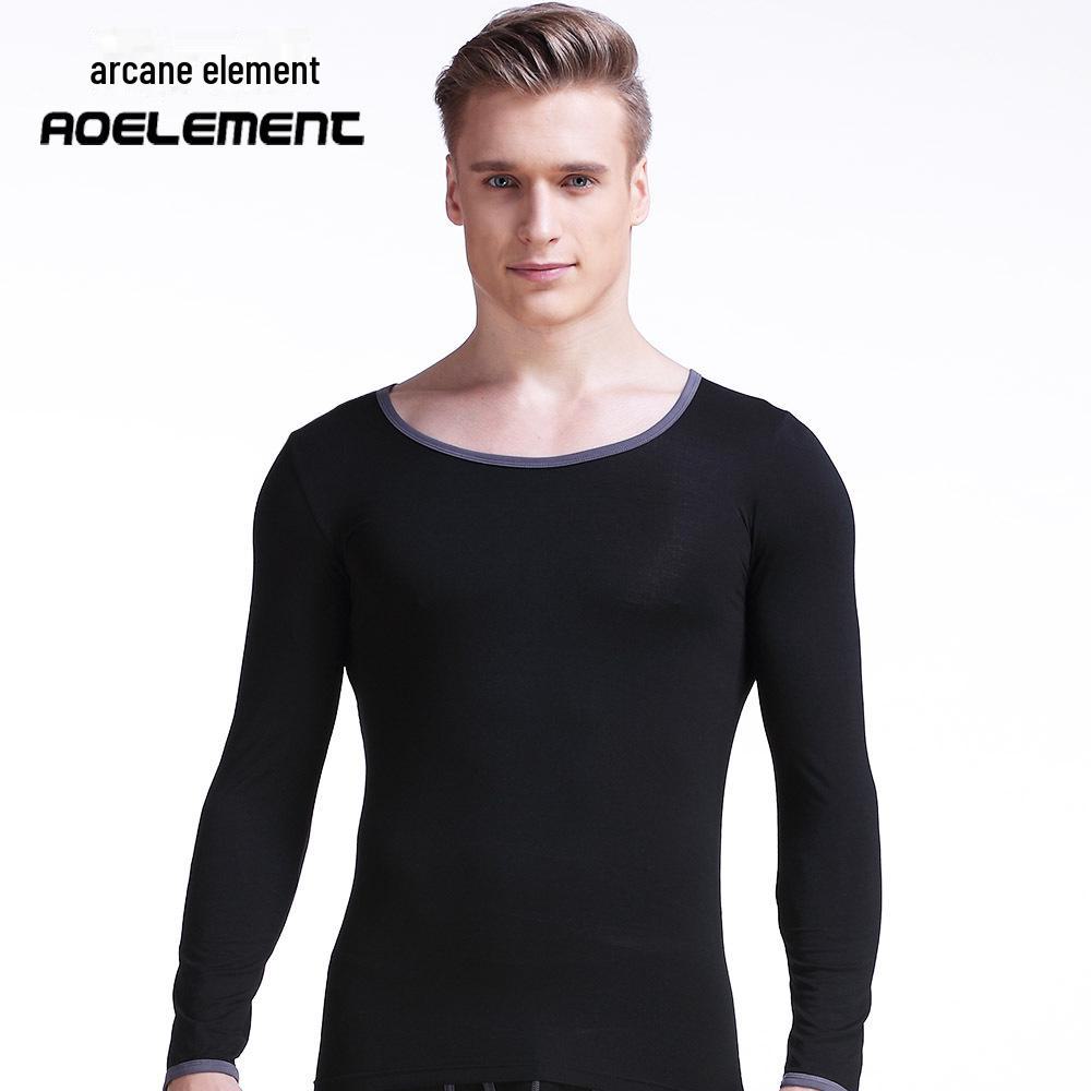 Men's Slim-Fit Thermal Round Neck Shirt - Lightweight Autumn Layer