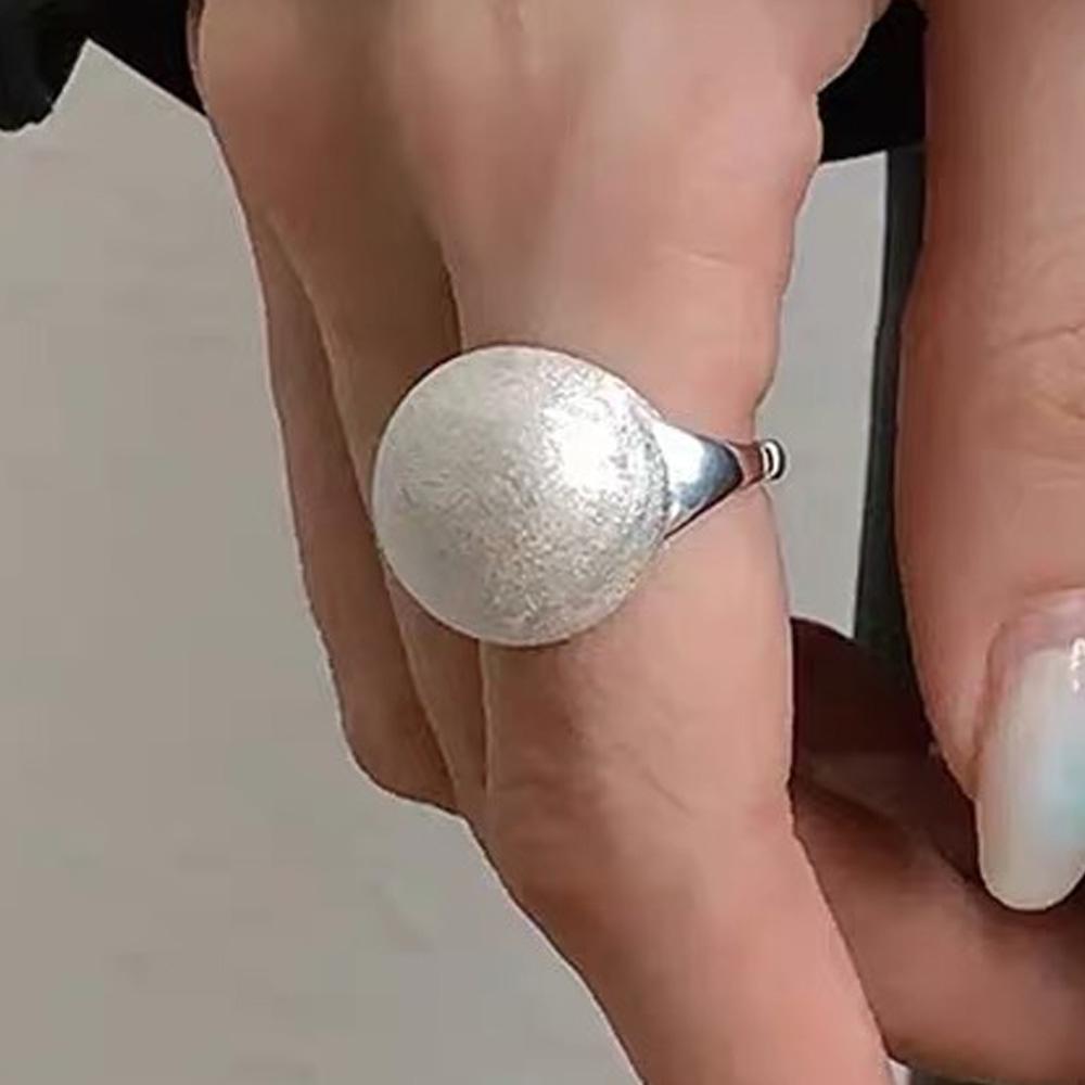 

BF CLUB 925 Sterling Rings for Women Shinning Ball Fashion Geometric Vintage Handmade Irregular Ring Party Gifts resizable
