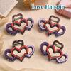 Heart-Shaped Hair Claw Non-slip Teeth Hollow Design Hairpin Large Size Back Head Shower Hair Claw Hair Styling Accessory