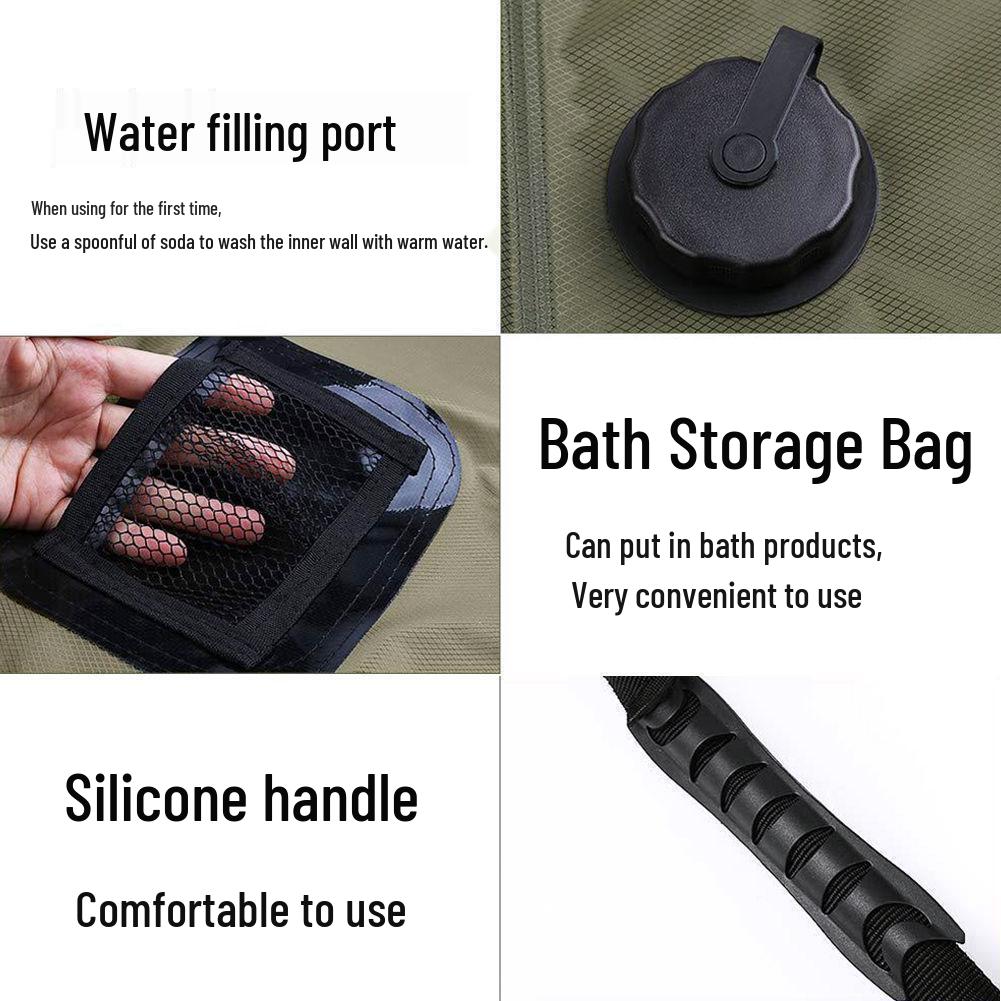 20L Solar Heated Portable Outdoor Shower Bag for Camping