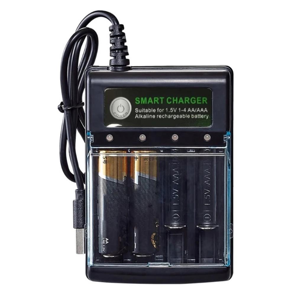 4 Slots Battery Charger Independent Charging Speedy Smart Charger Intelligent Battery Charger for 1.5V AA/AAA Batteries Charger