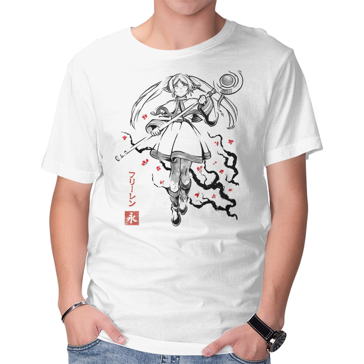 Unisex Crew Neck T-Shirt Chronicle Of Magic Sumi-E Graphic Short Sleeve Casual Tee XXXXL