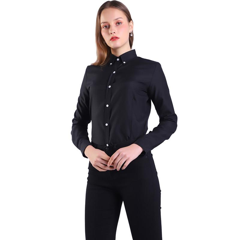 Autumn Women Oxford Shirt White Blue Black Long Sleeve Blouse Office Lady Tops Female Clothes