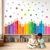 DECOWALL Extra Large Colored Pen Wall Giant Rainbow Crayon Kids Playroom Removable DIY Infant Gift Stickers, Border, Room, Kindergarten, Preschool,
