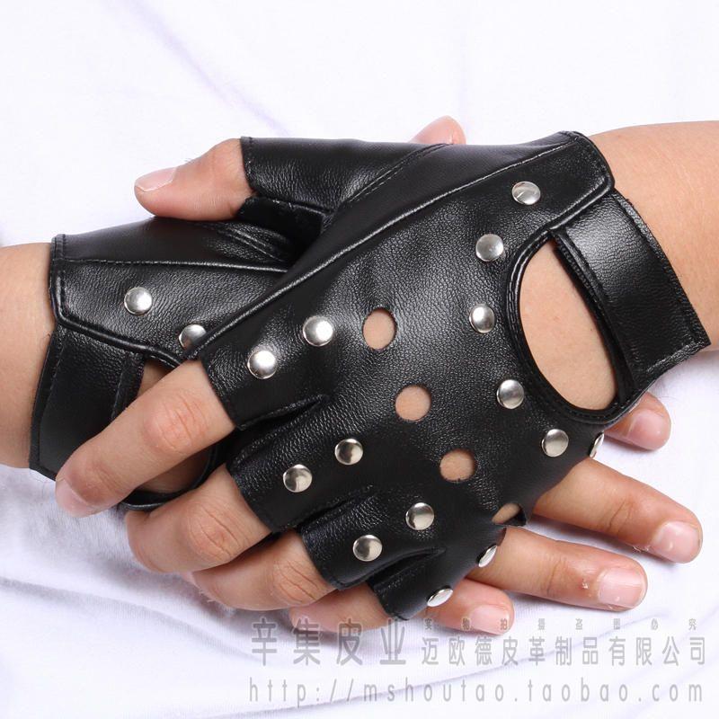 

Kids Half Finger Gloves for Boys Girl Junior Leather Gloves Fingerless Cycling Gloves for Performance Hip Hop Singer Gloves Bright Silver M