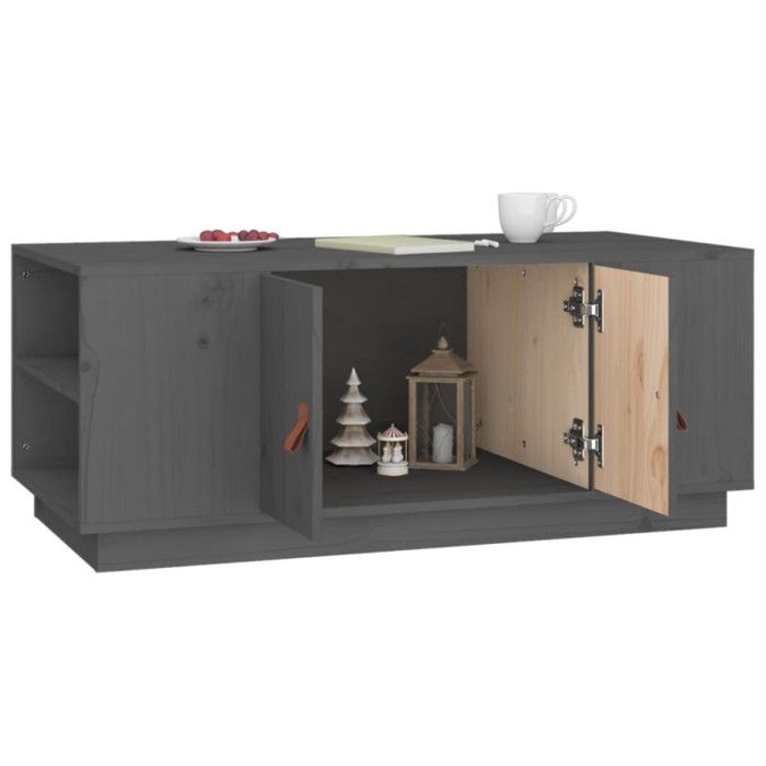 VidaXL Table basse Gris 100x50x41 cm Bois massif de pin 818257