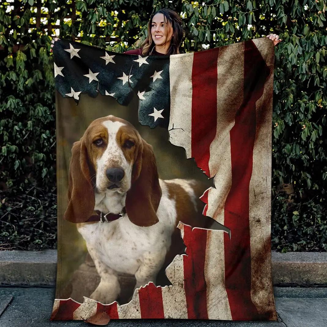 

Basset Hound Dog Blanket Flannel Throw Blanket for Sofa Bed Soft Blanket Lightweight Lap Blanket,best Gifts for Animal Lover 75x90cm