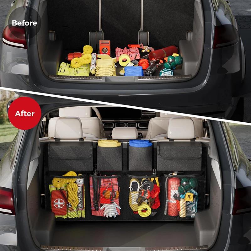 1PC Car Trunk Hanging Storage Bag Back Seat Universal Large Capacity Oxford Waterproof Multi-pocket Car Trunk Storage Bag Organizer