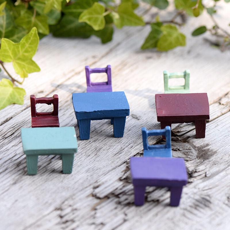 Miniatures Decors  Tables Chairs Furniture Figurine Crafts Landscape Plant Lovely Fairy Resin Garden