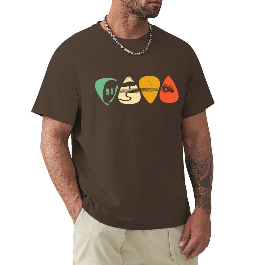 Bass Musician Gift EssentialAnime Clothes Design Guitar Picks Valentine Gift For Your Love Cotton Men T-Shirt