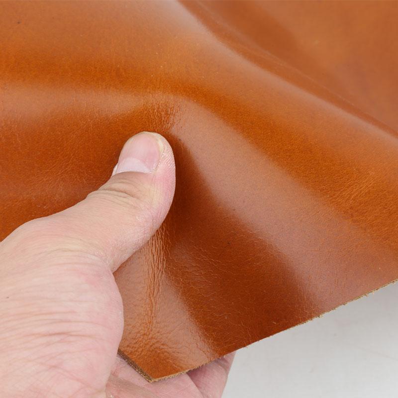Retro Yellow Brown Top Layer Oil Wax Leather 2mm Genuine Leather, Slightly Stiff and Shiny, Handmade DIY Wallet Card Bag, Hand a
