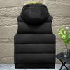 Fashion Fake Two Pieces Warm Vest for Man Winter Sleeveless Jackets Hooded Plus Size Thick Man Coat