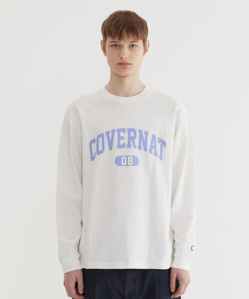 COVERNAT Slub Arch Logo Long Sleeve White