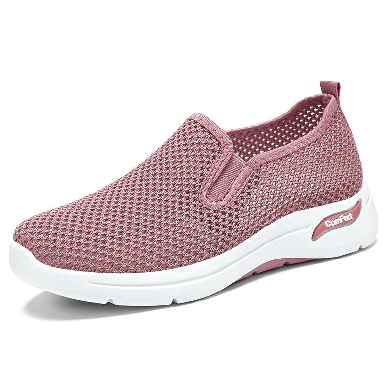 Old Beijing Cloth Shoes Women's Shoes One-pedal Casual Shoes Summer Fly-woven Shoes Soft-soled Breathable Mesh Shoes Comfortable Mother Shoes