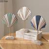 Colorful Shell Wood Statue Artwork Ornaments Desk Decoration Creative Shell Sculpture Wooden Crafts Room Aesthetic Decor