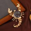 Women Men Baroque Style Vintage Big Jelly Resin Stone Scorpion Pins Brooch Casual Unisex Clothing Coat Accessories Jewelry