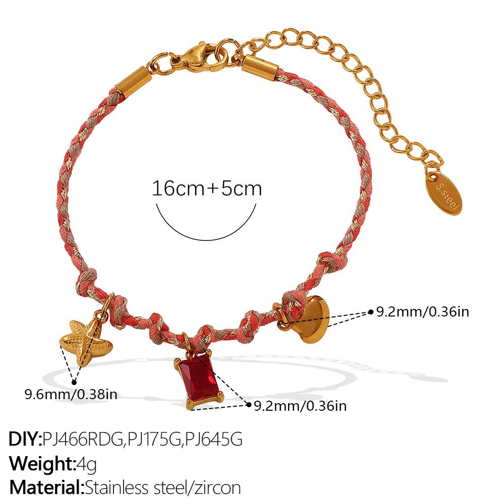 Fashion DIY pendant bracelet stainless steel gold-plated non-fading strawberry cherry necklace jewelry women