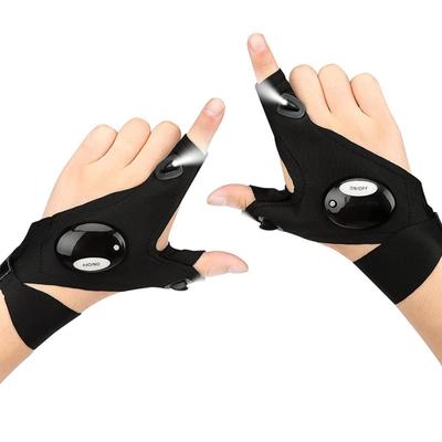 LED Night Fishing Half-finger Gloves, Breathable Three-finger Outdoor Lighting Repair Gloves