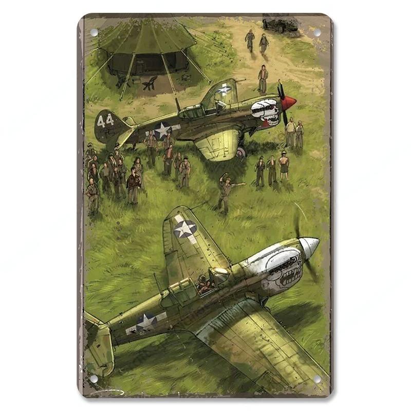 

Vintage Airplane Posters Metal Tin Signs Decor Model Plane Meeting Aerien Metal Plate Wall Decor Bar Club 20x30cm