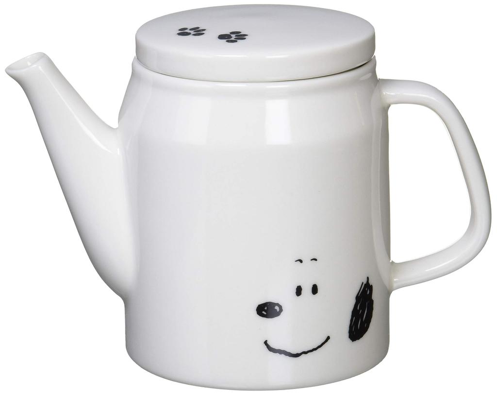 PEANUTS Snoopy Simple Face Standard Teapot, 400ml, White, 612110