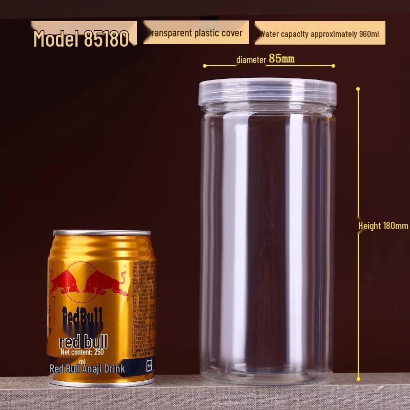 Transparent Food-Grade PET Storage Jars, Wide Mouth for Grains and Candy