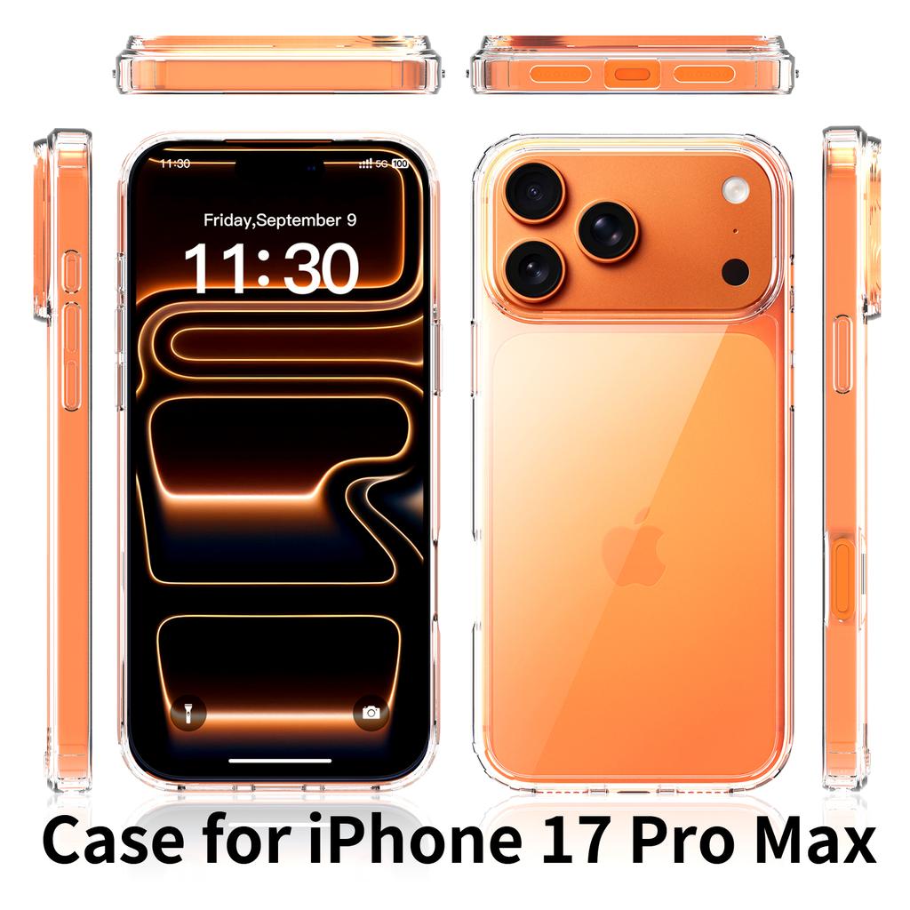 Anti-Yellowing Clear Case For iPhone 17 Pro Max Air 16E 16 E 15 Plus 14 13 Mini 12 11 XS XR SE 2022 2020 Shockproof Protective Phone Cover Accessories