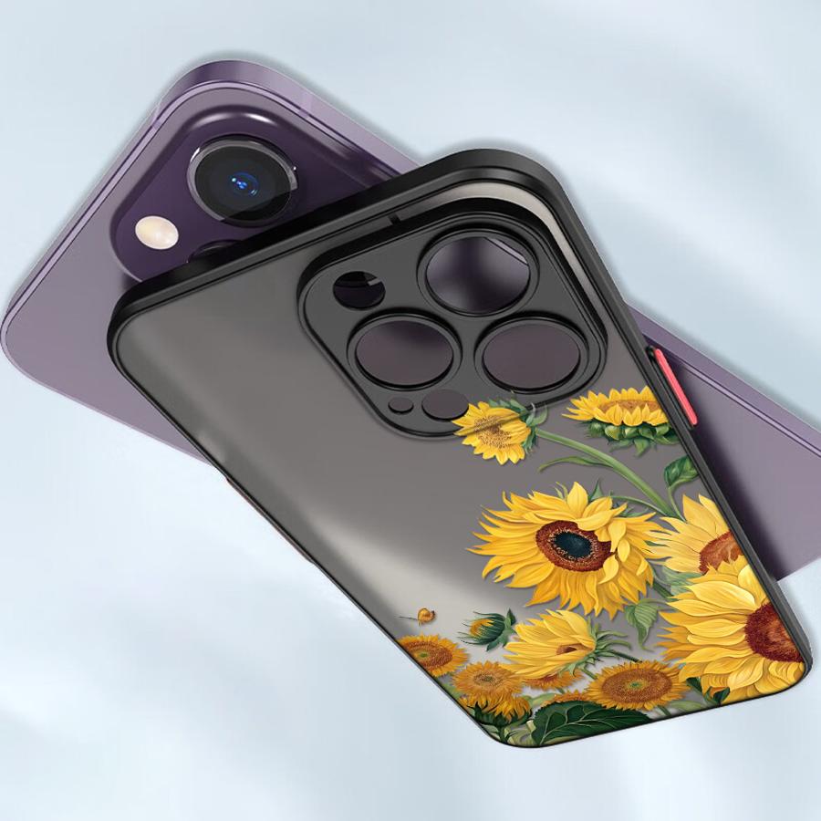 Case for iPhone 17 Pro Max 11 14 16 Plus 15 7 8 SE XS XR 13 Mini 12 Air Funda Back Phone Cover Flower Sunflower