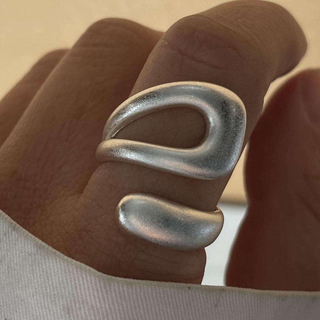 925 Sterling Silver Rings for Women Couple Minimalist Handmade Simple Hollow Gold RingJewelry Gift Prevent Allergy