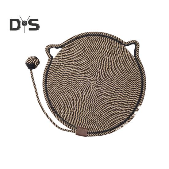 Natūralios medvilnės virvinis kačių įbrėžimo padėklas, kurį lengva valyti Daugiafunkcinis kambarinis naminių gyvūnėlių draskymo padėklas, skirtas sieniniams baldams