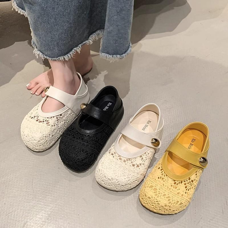 Two-wear Shoes, Thick-soled Mary Jane Women's Shoes, New Beautiful, Not Tired Feet, Hollow and Breathable Single Shoes, Summer