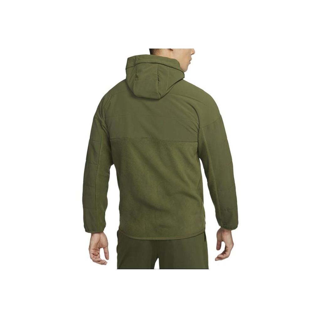 Nike Solid Color Logo Print Hooded Casual Jacket Men Jackets Green DD2129-326