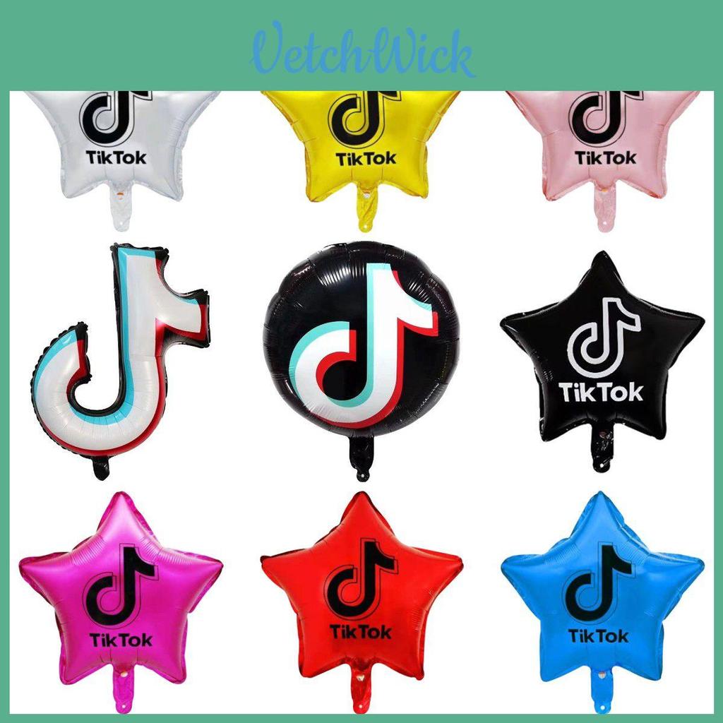 Tik Tok Logo Star Foil Balloon For Adults And Kids Birthday Party Decor Supplies