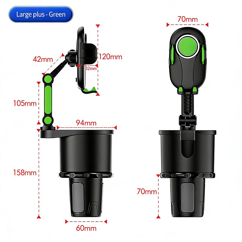 360-degree Rotating Car Cup Holder and 2 In 1 Multifunctional Mobile Phone Mount for Drink Holder and Coffee Cup Holder