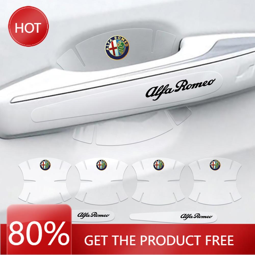 Hub Caps 8pcs PVC Transparent Car Door Handle Protector Film Anti Scratch Stickers For Alfa Romeo Giulietta 147 Giulia Car Acces CVO1