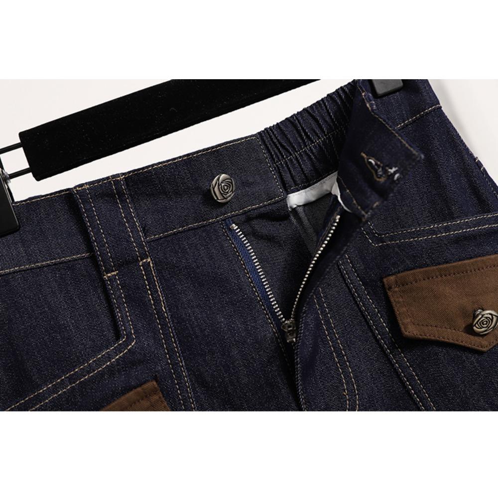 DIMANAF 2025 Übergröße Neue Frühling Elastische Jeansröcke Damen A-Linien-Rock Hohe Taille Vintage Maxi