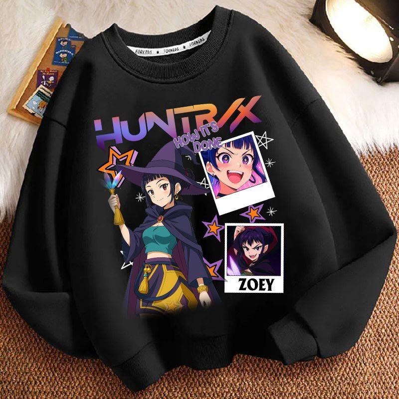 Children's Fashion KPOP Witch Hunt Team Hoodies for Autumn and Winter, Casual Tops for Boys and Girls