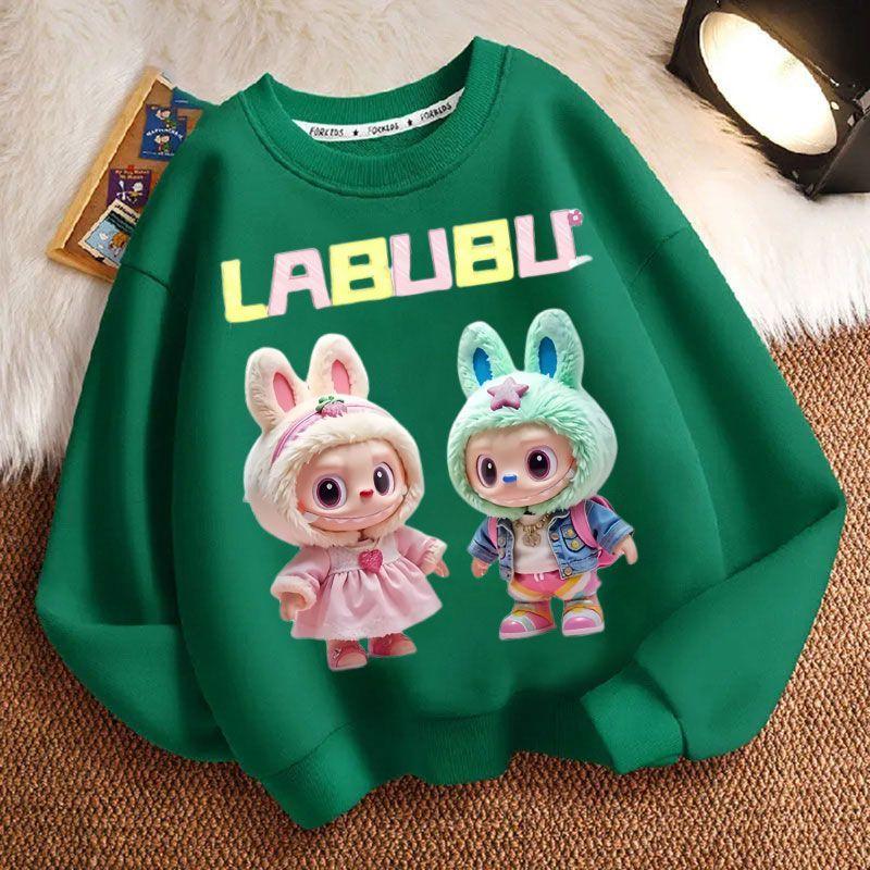Children's Cute Hoodies for Spring, Autumn and Winter, Fashionable Round-neck Thickened Long-sleeved Loose Hoodies for Boys and Girls