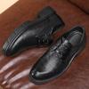 New Men Hollow Summer Platform High Heel 5/8/10 CM Height Growth Formal Men Derby Leather Shoes Man Wedding Dress Shoes Elevator