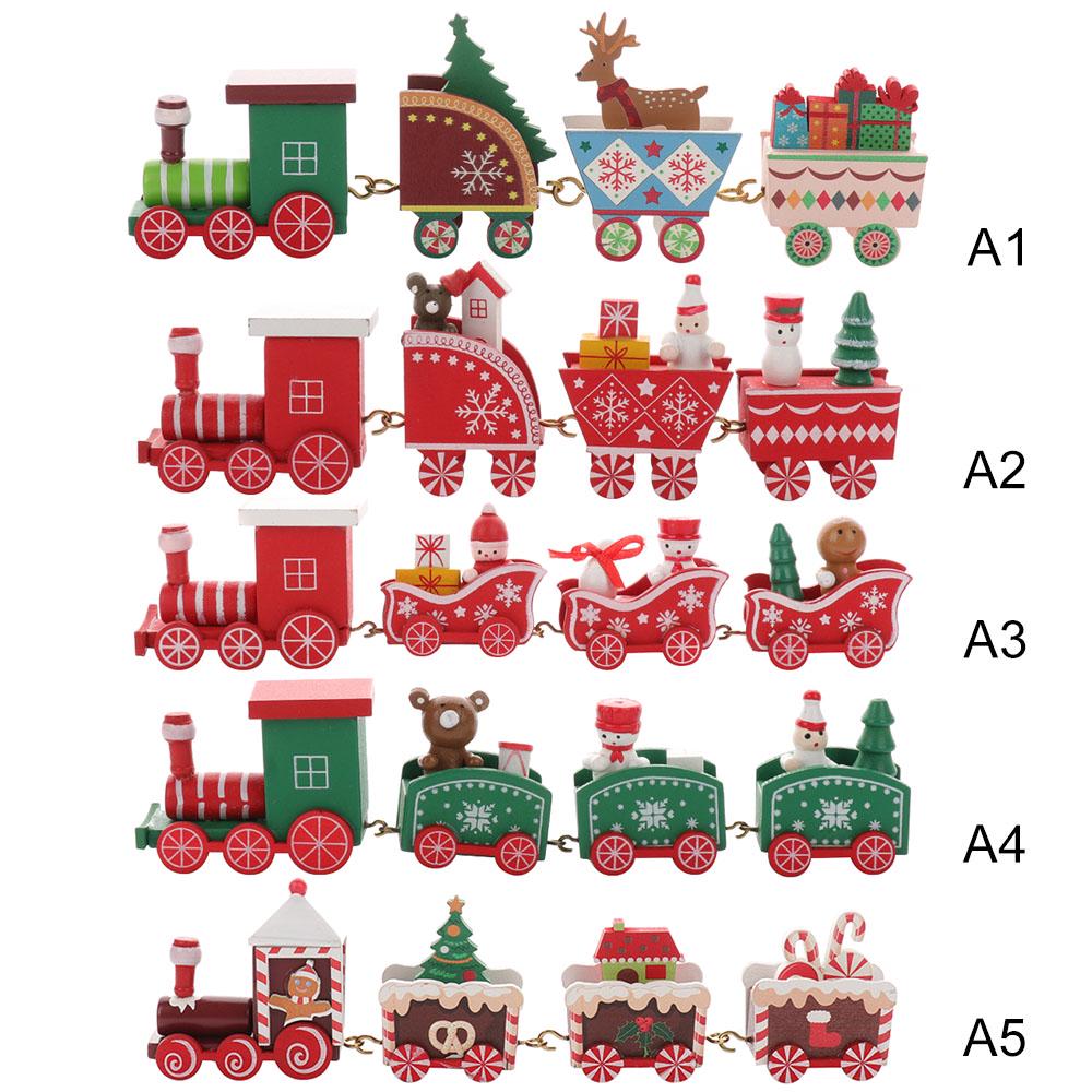 Christmas Train Toy Colorful Safe Odorless Smoother Decorative Christmas Train Ornament for Home Table Deer