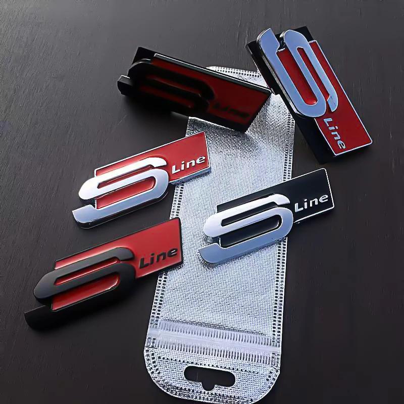 S-Line Car Stickers Metal Badge Auto Fuel Tank Trunk Decals For S Line A3 Q5 A1 TT R8 Q3 A8 A4 A5 A6 Q6 S3 Q2 S1