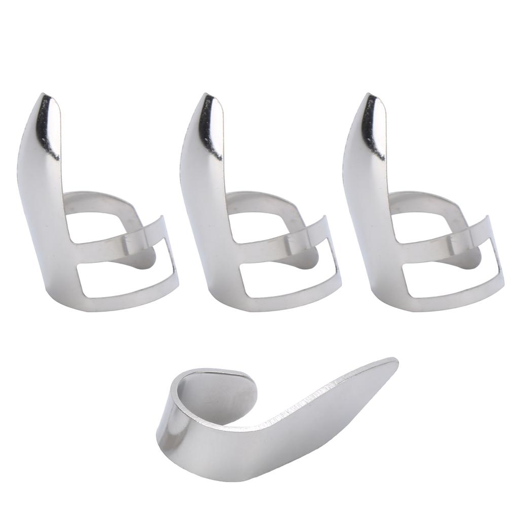Finger Picks 3Pcs Index Finger 1Pc Thumb Metal Guitar Replace Accessories with Storage Box