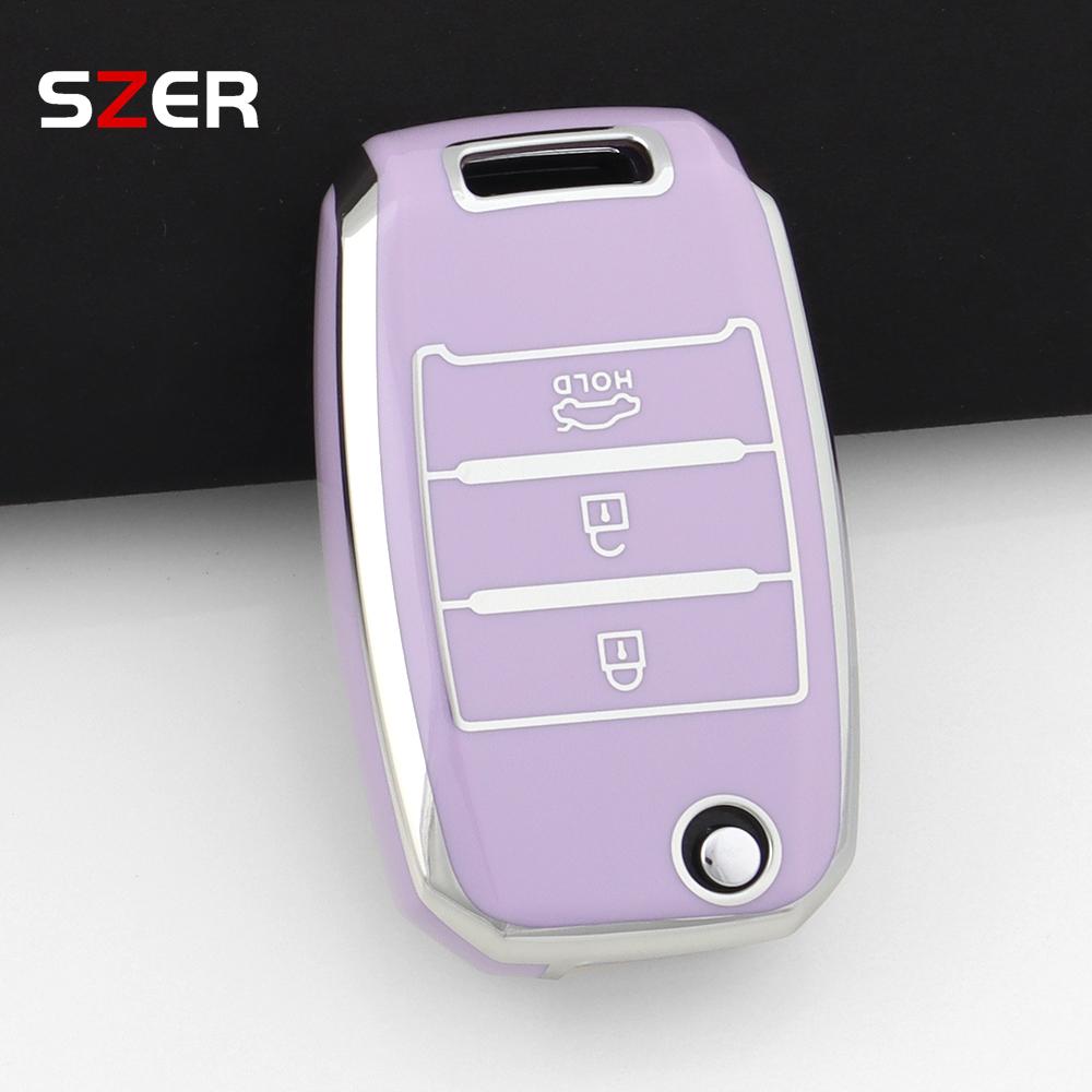 For Kia Rio 3 K2 K3 K4 K5 Sportege Picanto Optima Soul Ceed Sorento Forte Stinger Cerato Shell Tpu Car Folding Key Case Cover